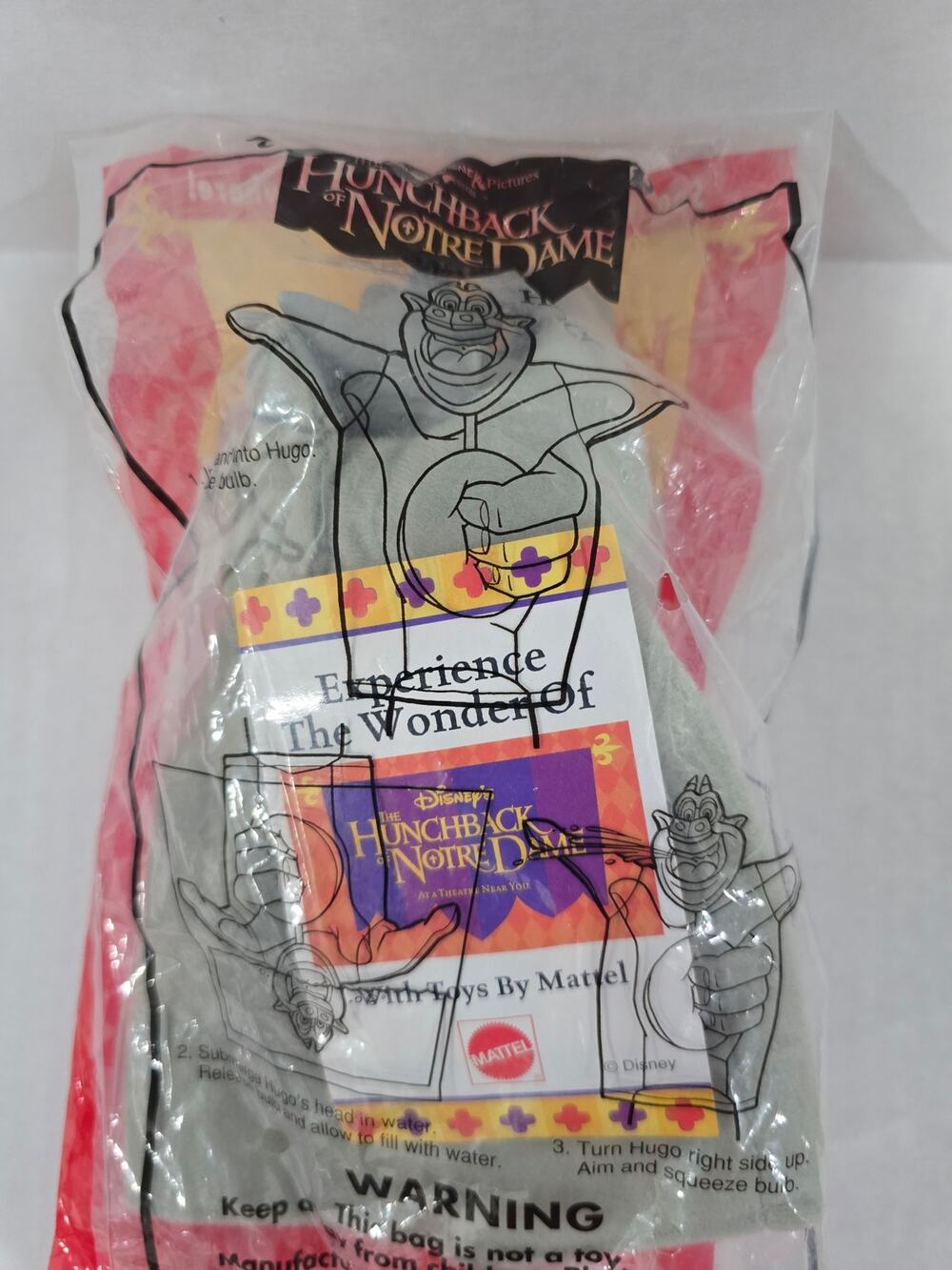 Vintage 1996 Burger King Disney Hunchback Notre Dame Hugo Puppet Sealed